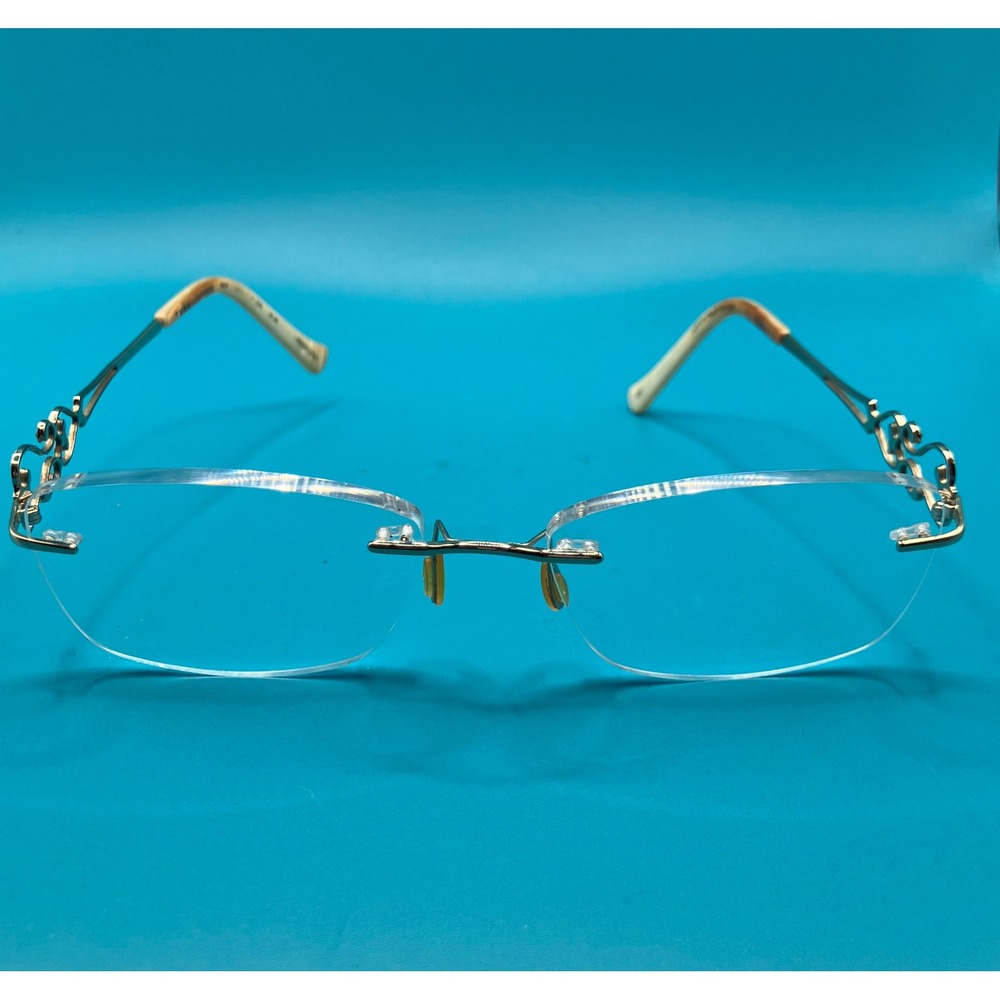 Tura Eyeglasses Women Gold Tone Filigree Rhinestone MOD R122C *FRAMES ONLY*